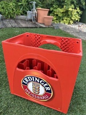 1 x ERDINGER WEISSBRAU Bierkiste Hausbrauen Männerhöhle ORANGE DEUTSCHLAND KOSTENLOSER UK-VERSAND