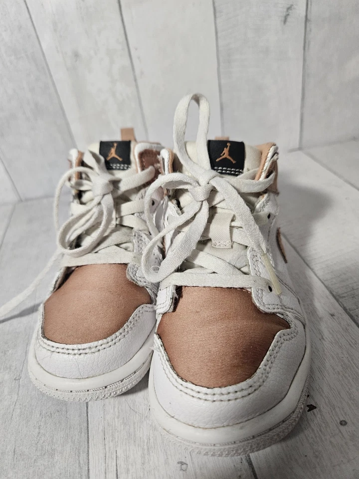 Air Jordan 1 Mid Blanco Oro Rosa 644507-190 Talla 9c Foto 3 de 4