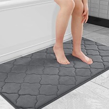 Memory Foam Bath Mat Rug 44x24, Ultra Soft and Absorbent 44" x 24" Dark Grey
