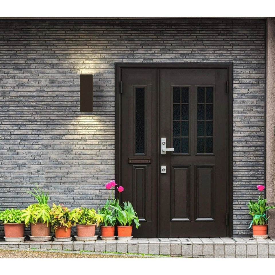 Linterna de pared cuadrada colección 6" aluminio exterior arriba/abajo luz bronce antiguo Foto 3 de 4