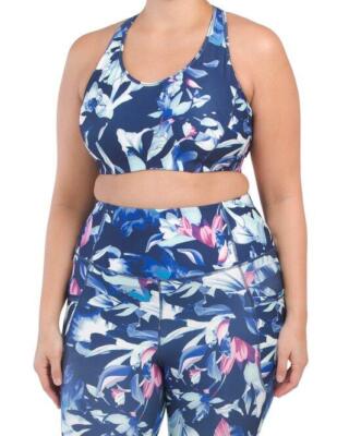 SPALDING Plus Size 2X Paradise Active Cross Back Bra Leggings