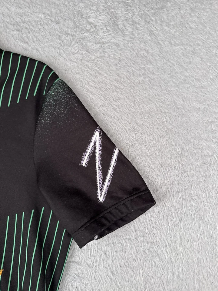 Camiseta deportiva de ciclismo Reebok vintage para adulto mediana negra verde a rayas años 90 1/4 cremallera Foto 2 de 4