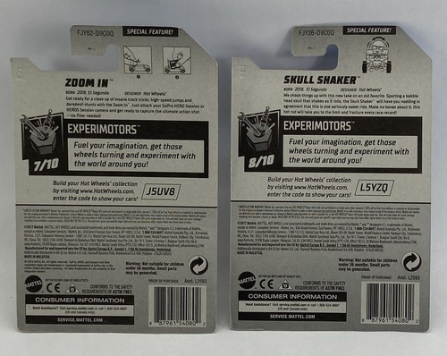 Hot Wheels Experimotors GoPro Zoom In 341/365 y Skull Shaker 340/365 Lote de 2 - Imagen 10 de 10