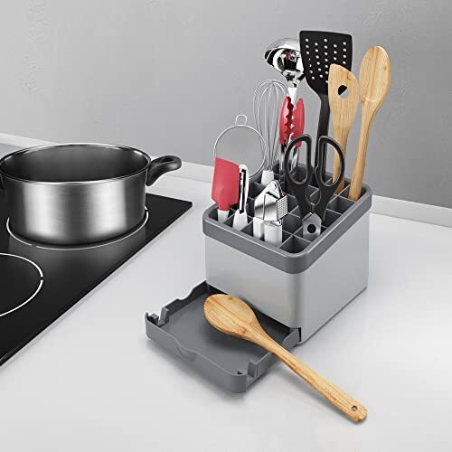 Metaltex Utiltex 230020000 Kitchen Utensil Organiser, Plastic, Grey