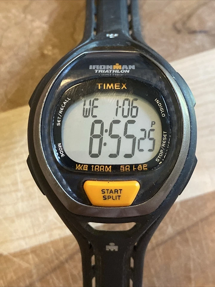 Timex Ironman Triathlon T5K335 Quartz Digital Wristwatch Black/Orange WR 100m - image 2 of 4