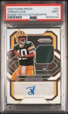 2020 Prizm Football Jordan Love Rookie Patch Auto Silver /99 PSA 9