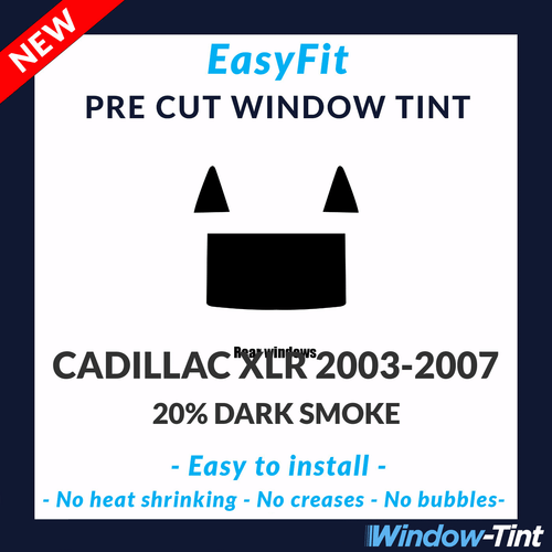 EasyFit Static Pre Cut Window Tint For Cadillac XLR 2003-2007 - 20% Dark Rear - Picture 1 of 3
