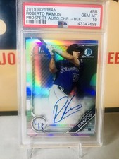🔥PSA 10 Gem 2019 Bowman Chrome Roberto Ramos Refractor Auto #'d /499 RC Rockies