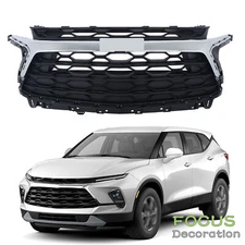 Plastic Front Bumper Upper Grille Assembly For Chevrolet Blazer LT 23-2024 Black