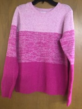 Cupcakes and Cashmere Pullover Sweater Pink Striped Women's Size Small 3 Pinks