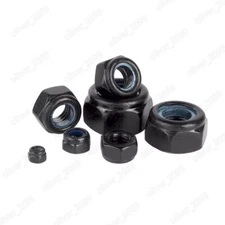 Black 304 Stainless Steel Hexagon Nylon Insert Lock Nuts M2 M3 M4 M5 M6 M8-M12