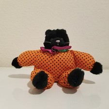 Russ Black Orange Cat Plush, Halloween Kitty Stuffed Animal SHADOW Cat 5"
