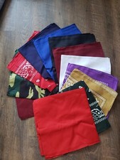 Lot Of 12 22" Bandanas Various Colors