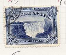 South Rhodesia GV Issues 1933 Victoria Falls Fine Used 3d. NW-201699