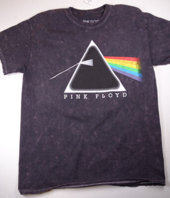 PINK FLOYD Marbled Black Prism Logo 100% Cotton T-Shirt NEW Medium