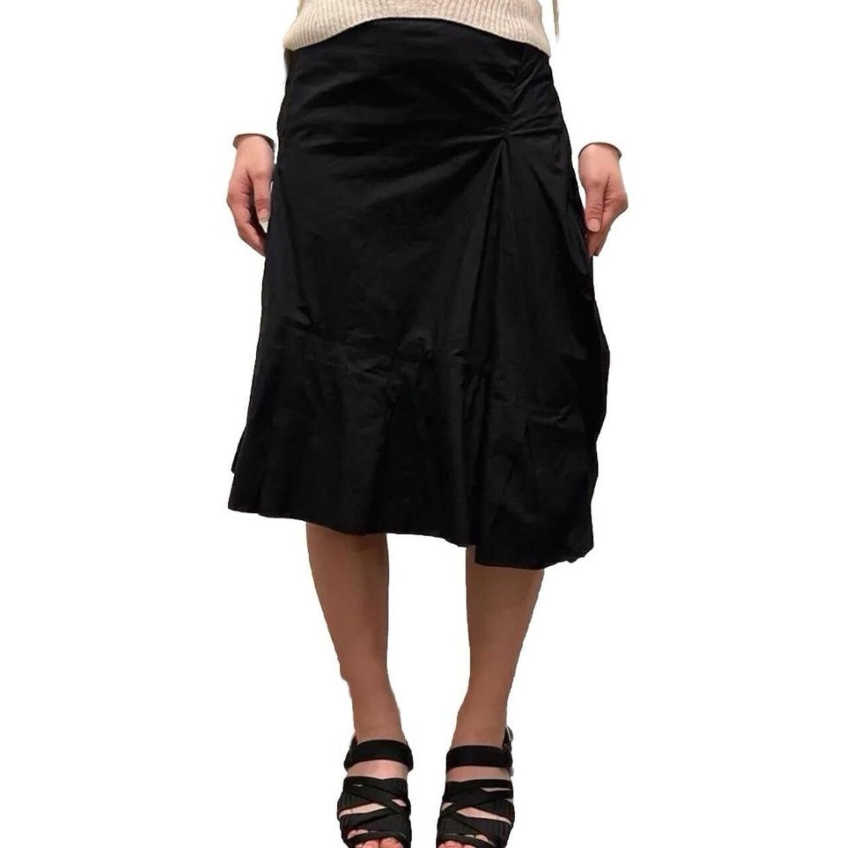 Vintage Marni Asymmetric Side ruched Puff Skirt Black Size Vintage Marni Asymmetric Side ruched Puff Skirt Black Size