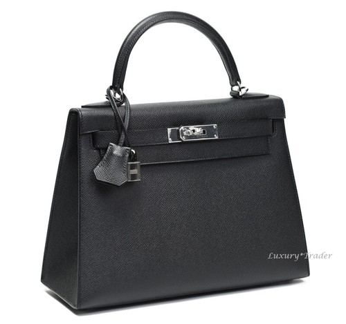 NUOVO con scatola nuovo autentico Hermes Kelly 28cm Milano Nero Epsom in  Pelle Borsa Borsetta PHW | eBay