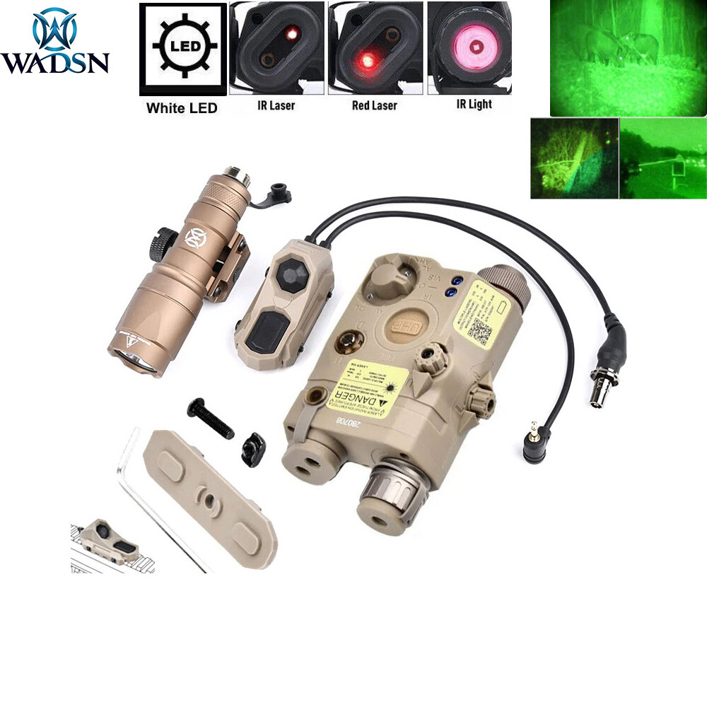 Tactical Picatinny PEQ 15 IR LED Red Green Strobe Laser Flashlight