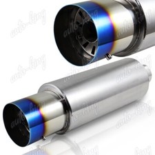 Universal Titanium 4 Burnt N1 Tip Racing Exhaust Muffler 2.5 Inlet Wsilencer