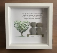 Personalised Friends Framed Pebble Art Picture, Pebble Art Framed Picture Gift