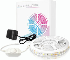 White LED Strip Light, 20 Ft Dimmable Bright Rope Lighting, 6500K 24V Strips, 36