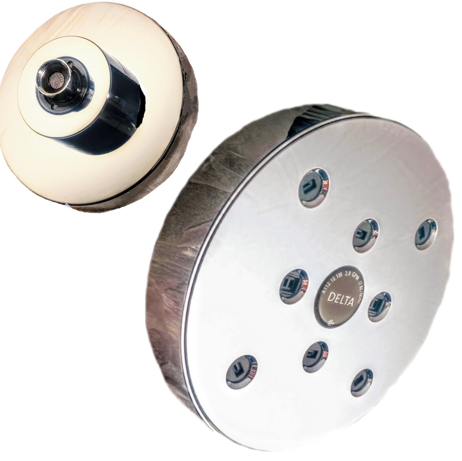 Shower Head By Delta NEW H2O Chrome RP70175 Raincan *BUY 2GET