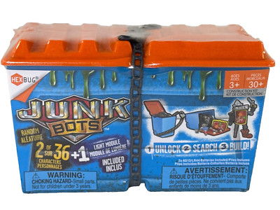 HEXBUG JunkBots Construction Kit Robot Toy 30+ Pieces Light Module Ages 3+ #3430