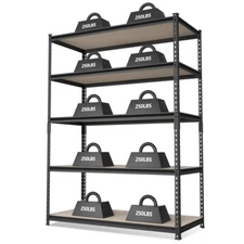 WORKPRO 48"x 24"x 72" 5-Tier Metal Garage Shelving Heavy Duty Shelf Storage Rack