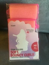 CVS BEAUTY 360 FOAM HAIR ROLLERS SOFT CURLS SIZE XL 8 COUNT - BRAND NEW