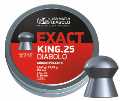JSB Match Diabolo Exact King .25 Cal 25.39 Grains Domed 1400 Count (4 Tins 350)