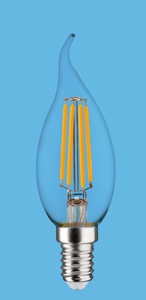 Led Retrofit E14 Kerze Klar Geschweift Filament 4,5W Warmweiß 2700K Dimmbar-image