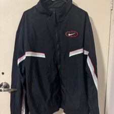 Nike Throwback Basketball Jacket Black and Red Windbreaker - Size XL - BRAND NEW