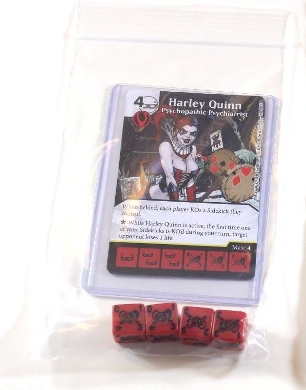 DC Dice Masters Justice League * HARLEY QUINN Set RARE CUR 4 Dice New ...