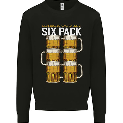 Kariert Out My Beer Sechs Packung Lustig Alkohol Herren Sweatshirt Pulli