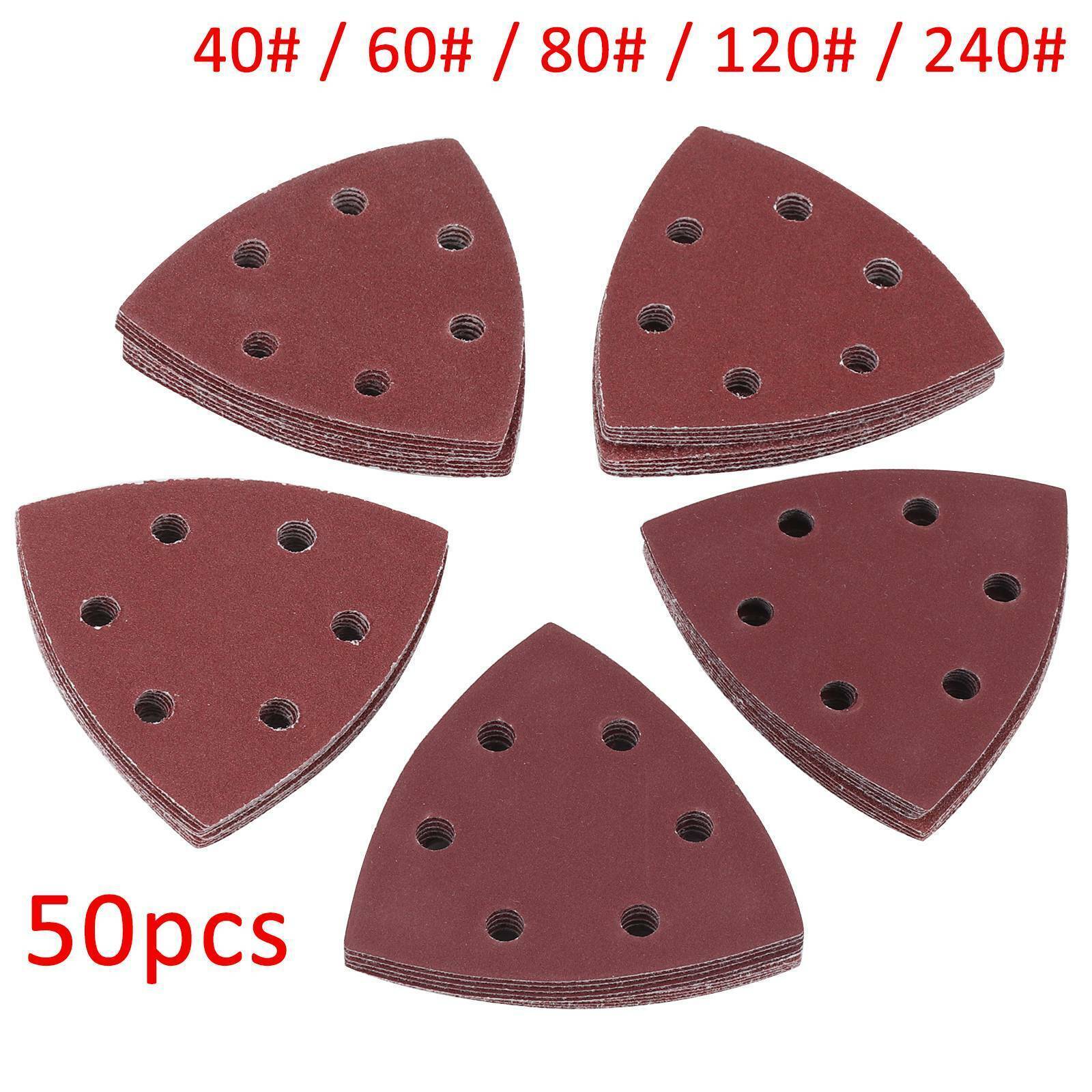 50Pcs Triangle Sanding Pads Sandpaper Assorted for Multi Tool