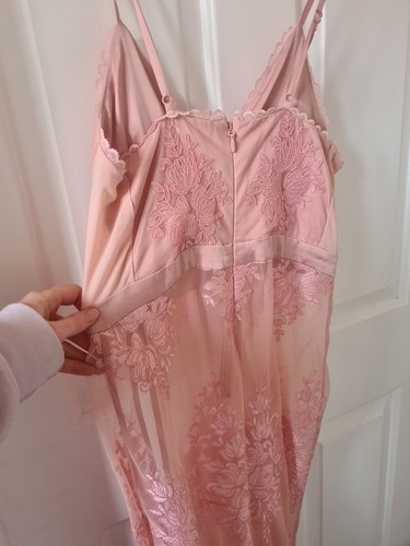 House of CB Lucia Dress Sheer Lace And Bandage Maxi Two-Piece Set in Rose Pink - Picture 16 of 18