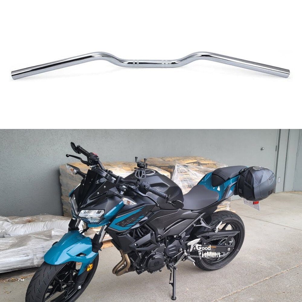 22mm (7/8") Black Drag Handlebar For Kawasaki Z125, Z250, Z400, Z650 & Other Motorcycles