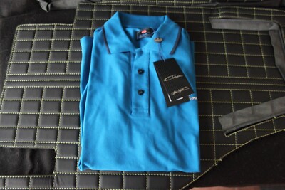 Bugatti Polo Shirt French Racing Blue Ettore Bugatti Chiron Made in Italy M/L