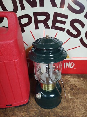 COLEMAN 290 CLX Dated 3/84 LANTERN WITH RED CARRYING CASE Tested
