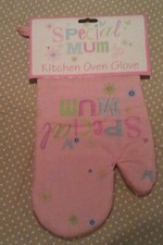 ?Special Mum? Linen Heat Resistant Oven Mit