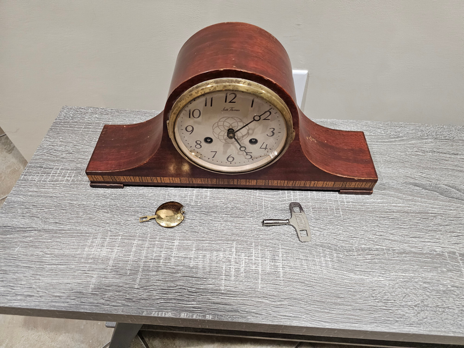 !KEEPS TIME, CHIME ISSUE! Seth Thomas Mantle Clock Lynton2W Movement