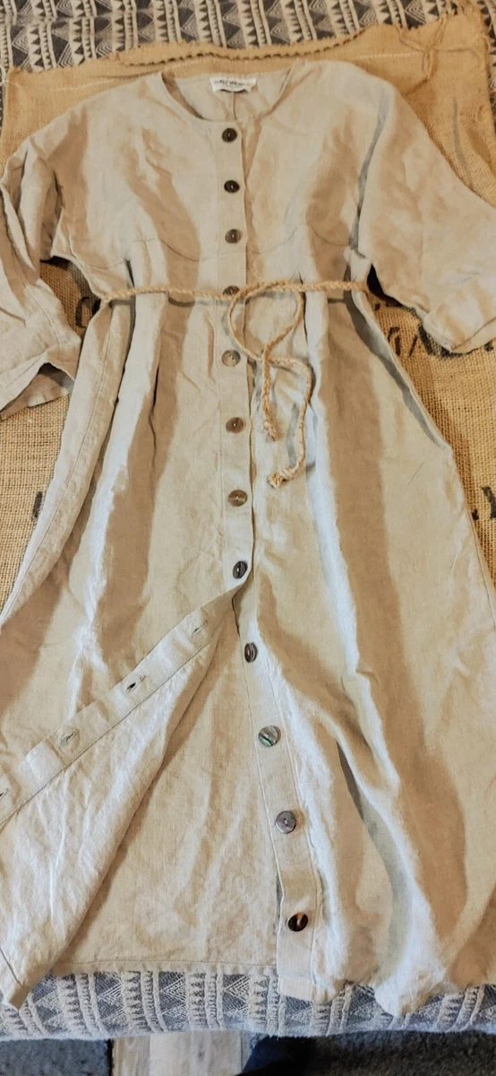 Minimalist linen dress sales