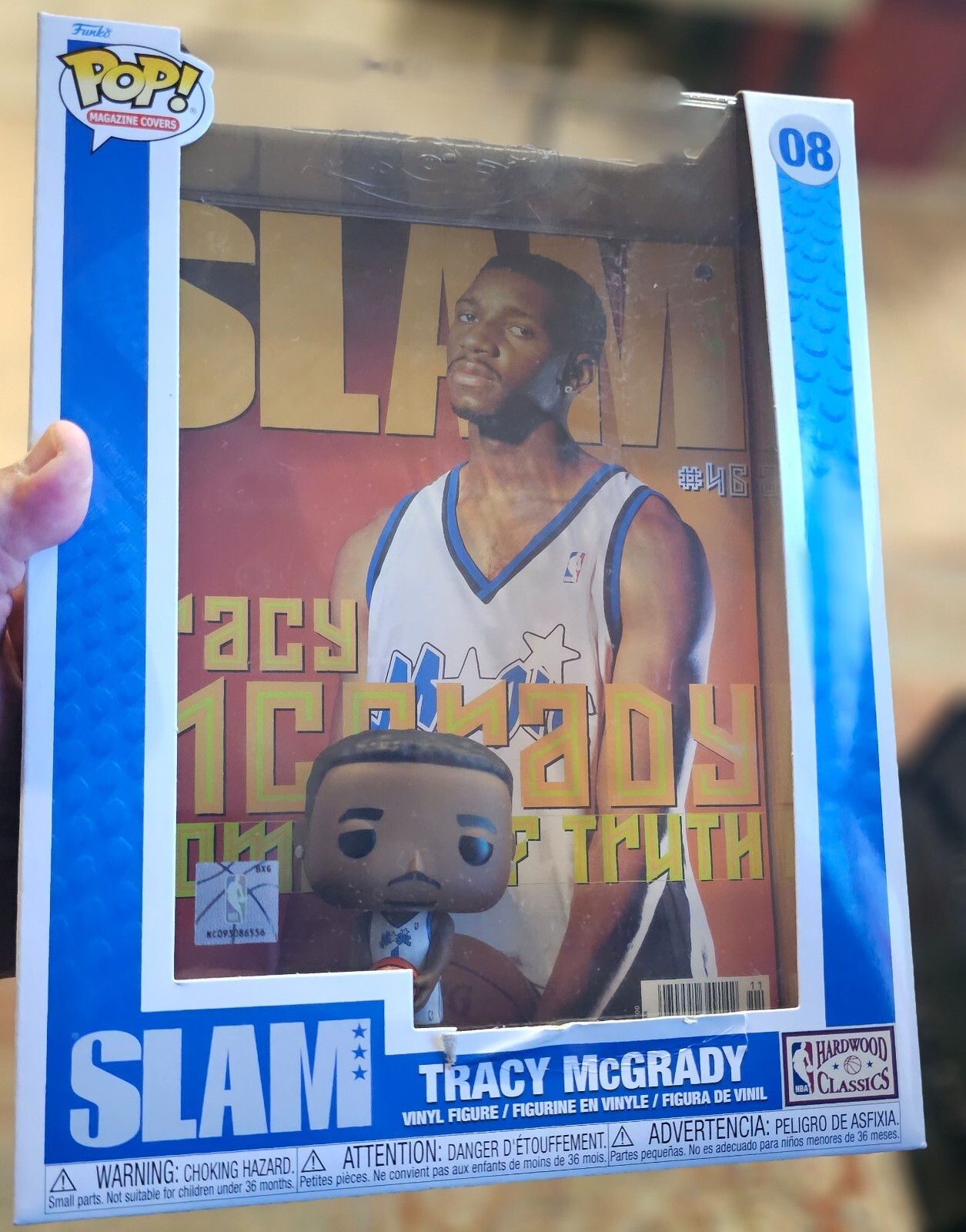 ¡Caja De Daños Funko Pop! Portadas De Revista Tracy Mcgrady 08 Clásicos De Madera Dura Slam