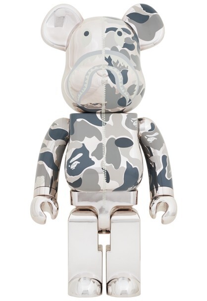 BE@RBRICK BAPE CAMO SHARK SILVER 1000% MEDICOM TOY Bearbrick BE@RBRICK BAPE CAMO SHARK SILVER 1000% MEDICOM TOY Bearbrick