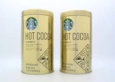 Lot of 2 Starbucks Collectible Hot Cocoa Classic 30 Ounce Tins w/Lids - Empty
