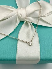 Tiffany & Co S Silver Elsa Peretti Diamonds By The Yard Necklace 18” RRP $950
