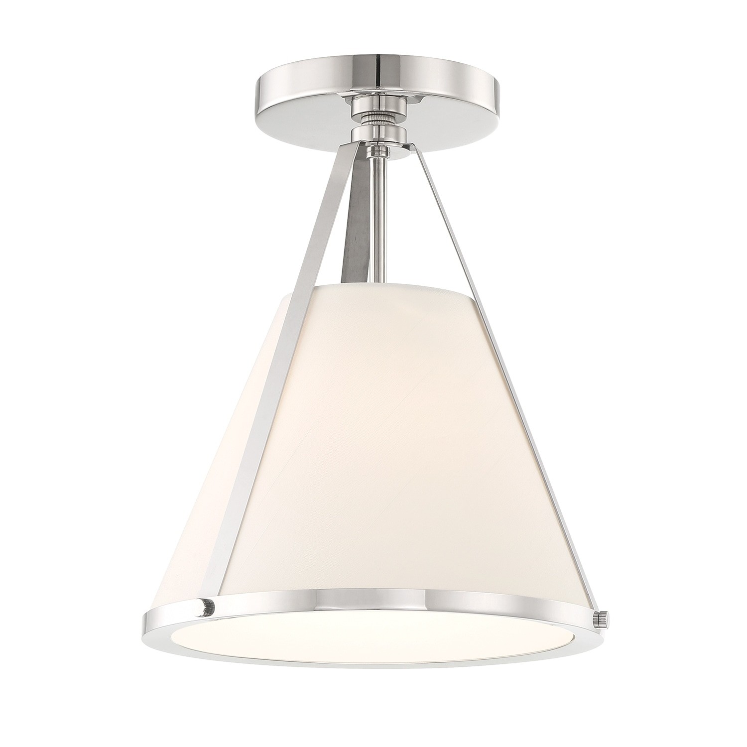 Fulton 1 Light Semi Flush Mount in Polished Nickel Finish