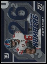 2023 Panini Zenith #26 Saquon Barkley Behind the Numbers Blue
