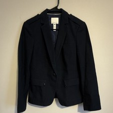 Banana Republic Heritage Navy Organic Cotton Blazer Women  s Size 10 Lined