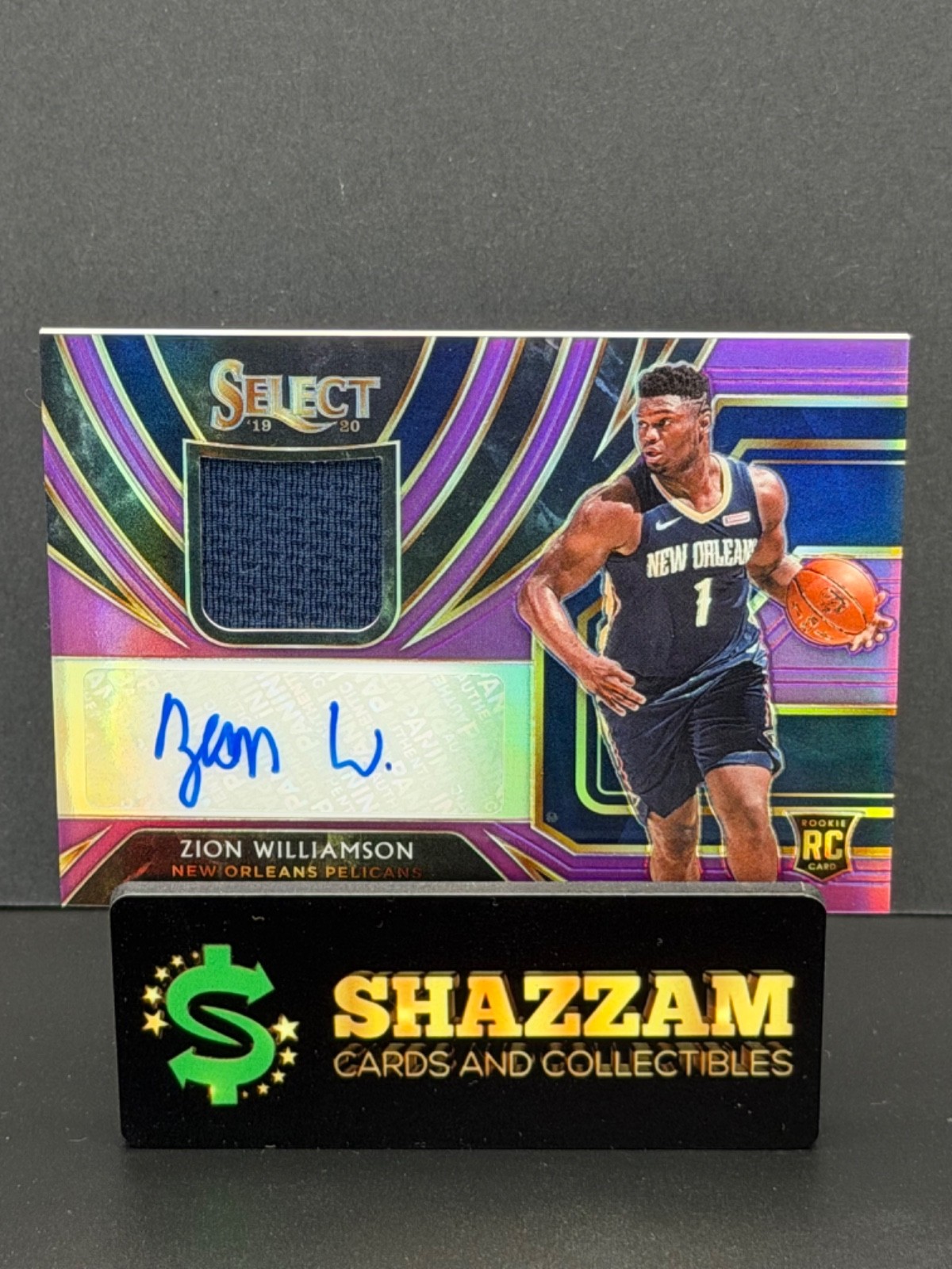 2019 Panini Select ZION WILLIAMSON Purple Prizm Rookie Patch Auto RJA-ZWL /99 RC